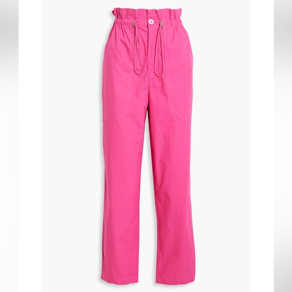 L.F. Markey x Free People Hugo 10 / M Pink High Waist Paper Bag Poplin Trousers - Picture 5 of 7